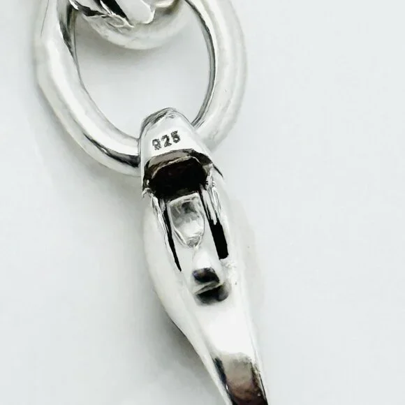 Large Please Return to Tiffany Black Color Splash Enamel Heart Tag Bracelet - Picture 7 of 8